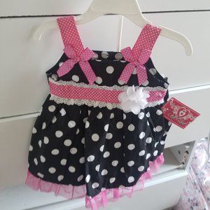 Dress black white polka dots